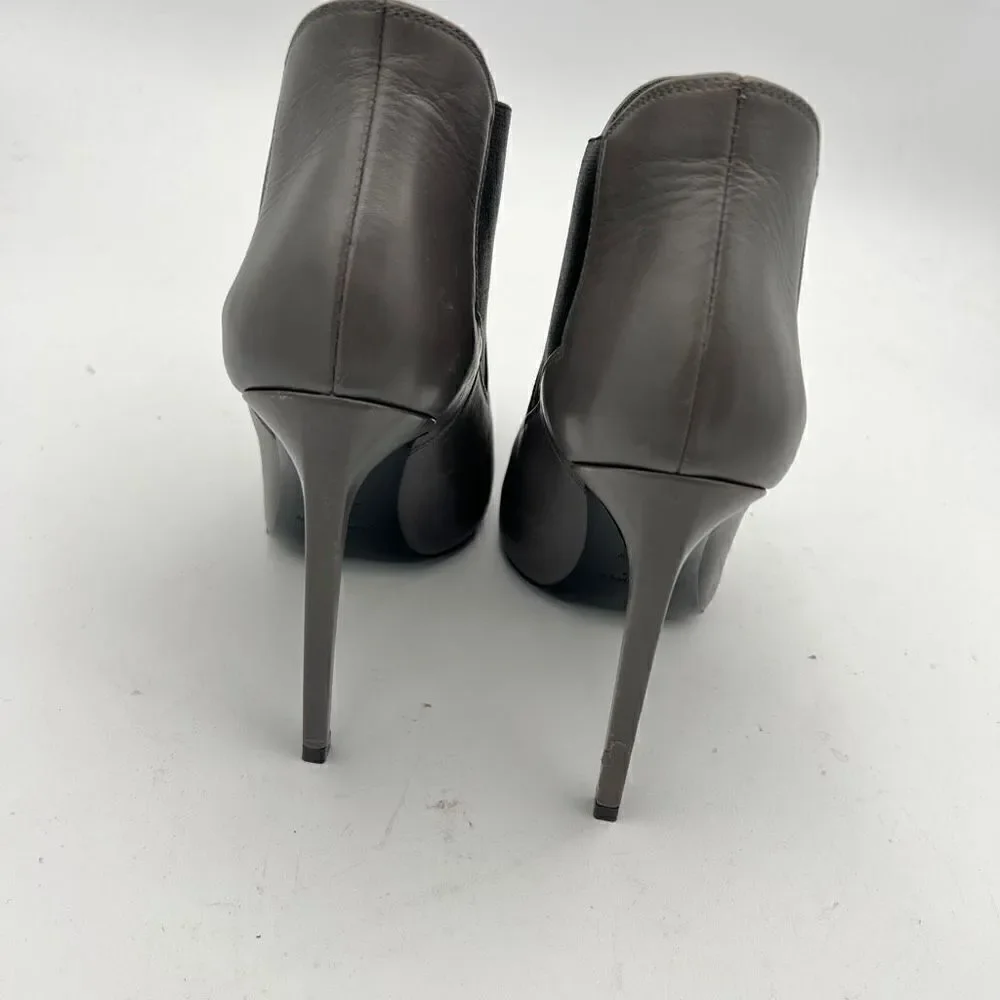 Saint Laurent Paris Women's Gray Leather Chelsea Boots Size 39 - Picture 5 of 12